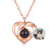 S925 Silver Romantic Photo Projection Necklace Heart Shaped Pendant Necklace