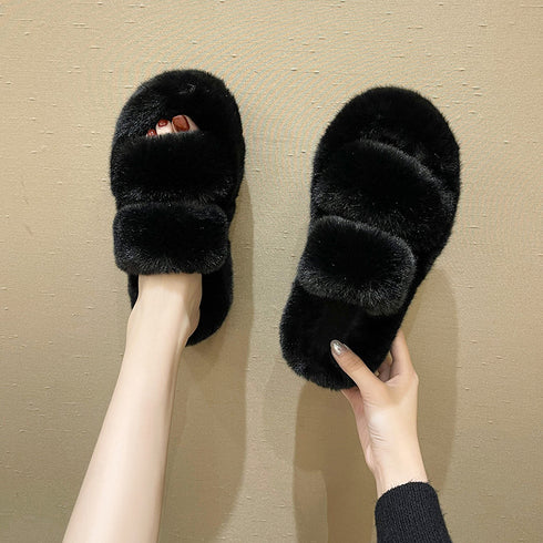 Fuzzy Slippers Women House Shoes Fluffy Bedroom Slippers - ROUTINE FASHION