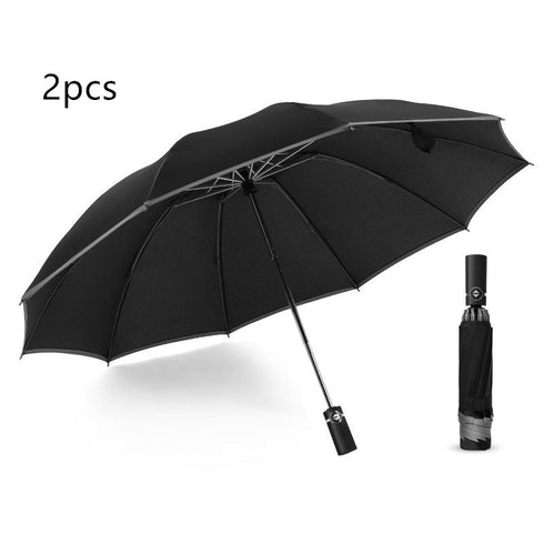 Inverted Umbrella Travel Portable Windproof Folding Umbrella,10Ribs Auto  Close Umbrella,Reflective Stripes For Night Safety - ROUTINE FASHION