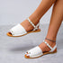 Rivet Sandals Summer Fish Mouth Shoes For Women Flat Beach Shoes - ROUTINE FASHION