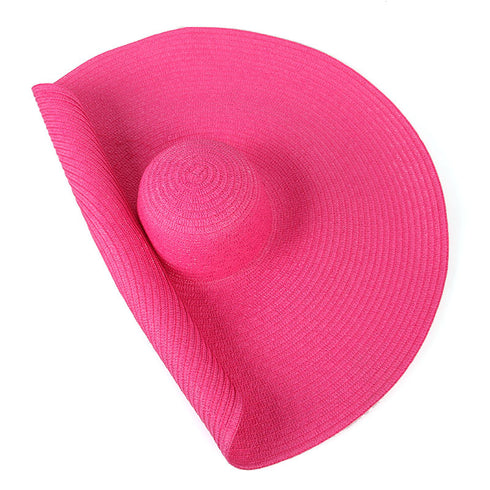 25CM Wide Brim Oversized Beach Hats For Women Large Straw Hat UV Protection - ROUTINE FASHION