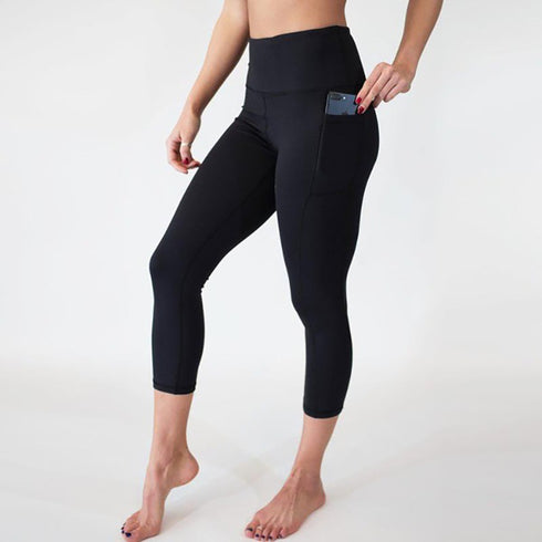 Solid color yoga pants for women with pockets - ROUTINE FASHION