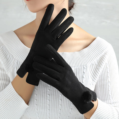 Suede Glove Warm Finger Gloves - ROUTINE FASHION