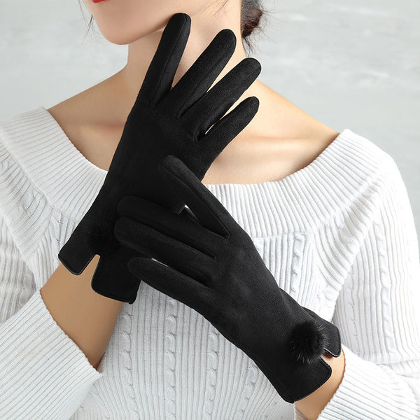 Suede Glove Warm Finger Gloves - ROUTINE FASHION