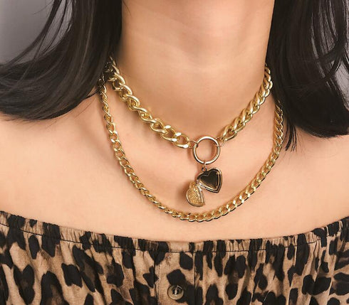 Metal Heart Choker Necklace For Women - ROUTINE FASHION