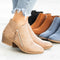 Ankle Boots For Women Low Heels Side Zipper Shoes - ROUTINE FASHION