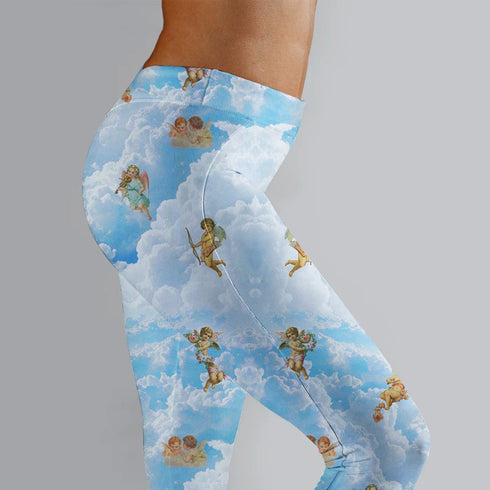 Printed Cupid Leggings Outer Wear Leggings - ROUTINE FASHION