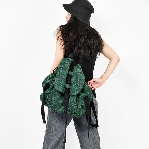Patchwork backpack retro print backpack - ROUTINE FASHION