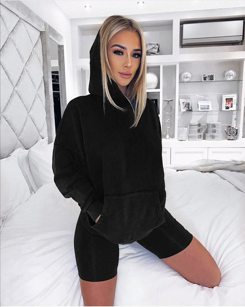 Loose sweatshirt shorts sports two-piece suit women - ROUTINE FASHION