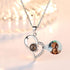 925 Silver Projection Color Photo Heart Necklace