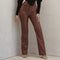 Fashion Pocketed PU Bag Hip Fleece Straight Leg Pants Leather Pants - ROUTINE FASHION