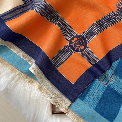 Color Blocking And Matching Cashmere Scarves For Women - ROUTINE FASHION