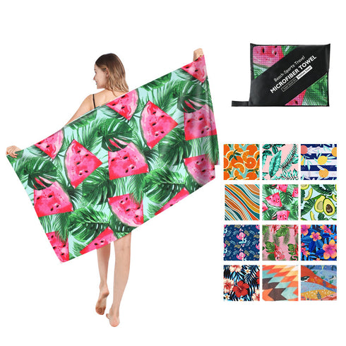 Double Sided Fleece Printed Beach Towel Microfiber Beach Towel - ROUTINE FASHION