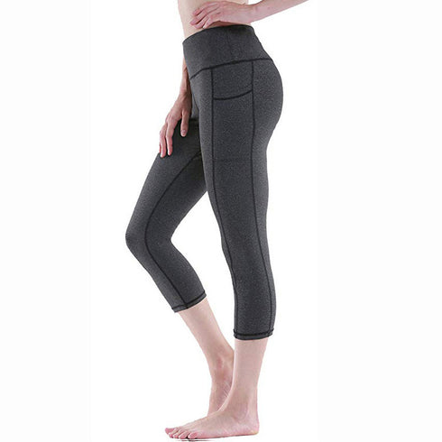 Solid color yoga pants for women with pockets - ROUTINE FASHION