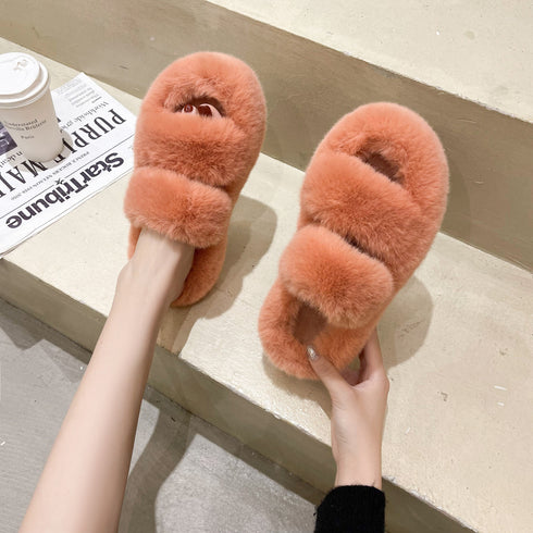 Fuzzy Slippers Women House Shoes Fluffy Bedroom Slippers - ROUTINE FASHION