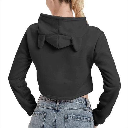 School Sports Cropped Cat Ear Sweatshirt - ROUTINE FASHION