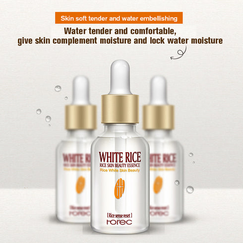 HOREC White Rice Whitening Serum Face Moisturizing Cream Anti Wrinkle Anti Aging Face Fine Lines Acne Treatment Skin Care 15ml - ROUTINE FASHION