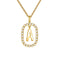 Crystal Letter Necklace Gold Name Initial Alphabet Oval Pendant Necklaces For Women - ROUTINE FASHION