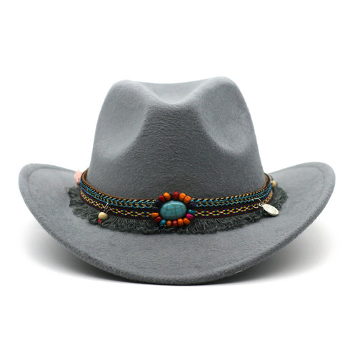 Cowboy Hats Curled Felt Riding Men And Women - ROUTINE FASHION