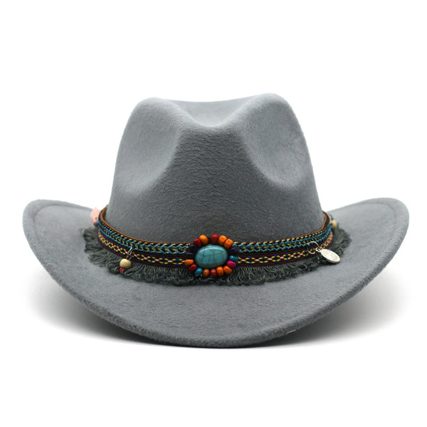 Cowboy Hats Curled Felt Riding Men And Women - ROUTINE FASHION