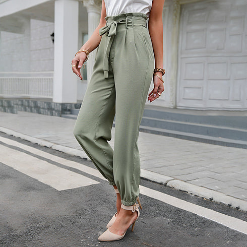 Women's High Waist Pocket Trousers All-Match Casual Pants Feet Pants Women - ROUTINE FASHION