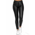 Women's solid color leather casual pants foot pants - ROUTINE FASHION