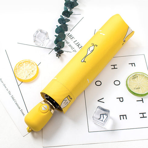 Cartoon Duck Design Automatic Umbrella Yellow Windproof UV Protect Umbrella For Women Girl Sunny And Rainy Folding Umbrellas - ROUTINE FASHION