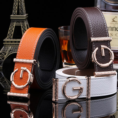 Ladies luxury belts cummerbunds for women G buckle Belt Genuine Leather belt Fashion genuine leather men belts buckle - ROUTINE FASHION