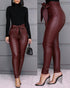 Fashion casual PU pants leather pants - ROUTINE FASHION