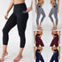 Solid color yoga pants for women with pockets - ROUTINE FASHION