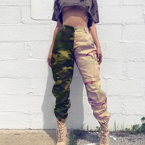 Sexy Pocket Cargo Pants for Women's Clash Camo Casual Pants - ROUTINE FASHION
