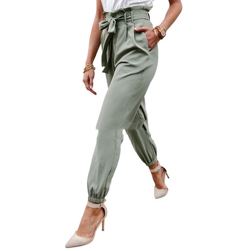 Women's High Waist Pocket Trousers All-Match Casual Pants Feet Pants Women - ROUTINE FASHION