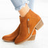 Ankle Boots For Women Low Heels Side Zipper Shoes - ROUTINE FASHION