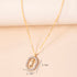 Crystal Letter Necklace Gold Name Initial Alphabet Oval Pendant Necklaces For Women - ROUTINE FASHION