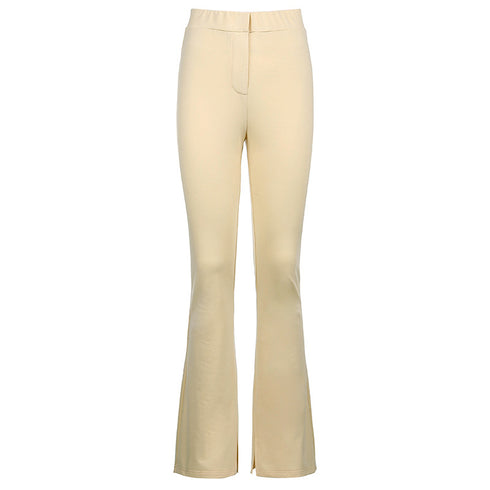 La Trousers Women's Sports And Leisure Trousers High Waist Split Slim Slimming Trousers - ROUTINE FASHION