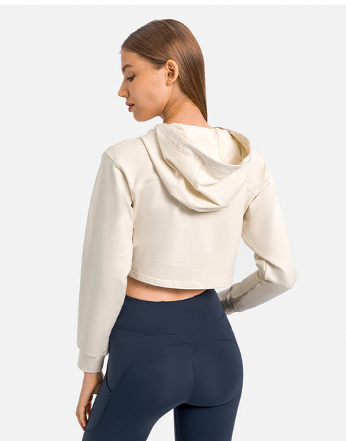 Women's Short Waist Fitness Sports Sweatshirt - ROUTINE FASHION