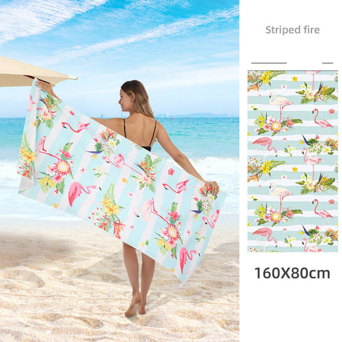 Double Sided Fleece Printed Beach Towel Microfiber Beach Towel - ROUTINE FASHION