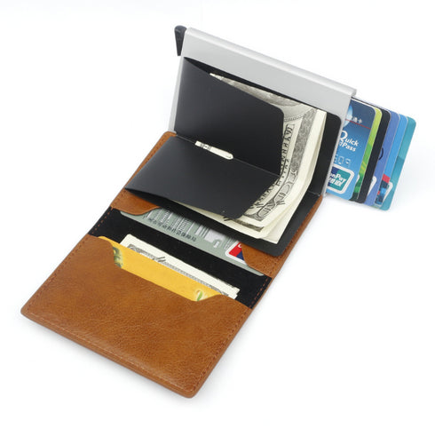 PU Automatic Card Card Holder RFID Multi-function Card Holder - ROUTINE FASHION