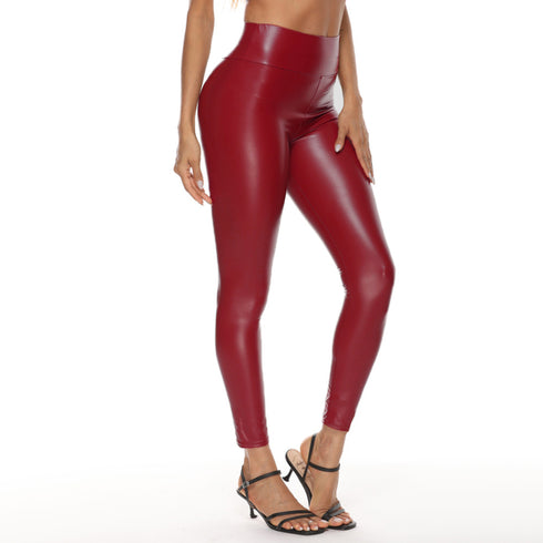New Multicolor Leather Pants For Women With High Waist And Hips - ROUTINE FASHION