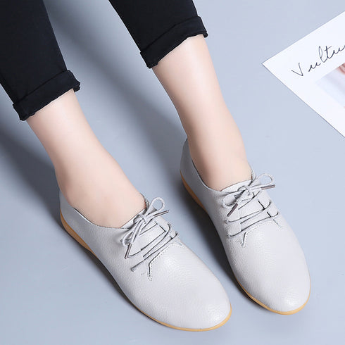 Little white shoes women flat British style - ROUTINE FASHION