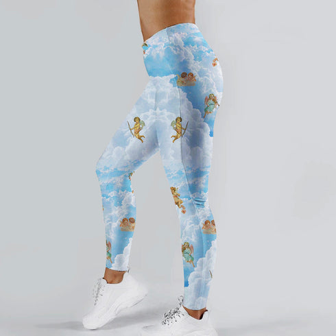 Printed Cupid Leggings Outer Wear Leggings - ROUTINE FASHION