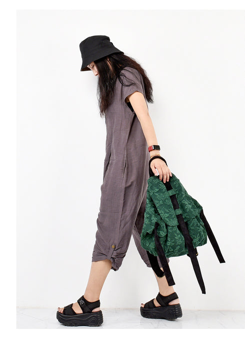 Patchwork backpack retro print backpack - ROUTINE FASHION