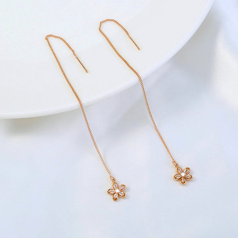 Gold Floral Copper Hardware Tassel Earring Earrings - ROUTINE FASHION