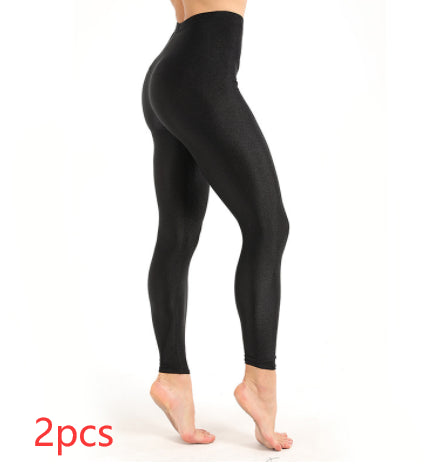 Women's Workout Leggings Casual Shiny Glossy Legging Female - ROUTINE FASHION