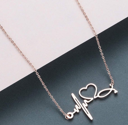 Heartbeat Necklace Women Love Heart Necklaces - ROUTINE FASHION