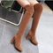 Pointed women's boots over paint stretch boots thick with long boots high heel women's boots - ROUTINE FASHION