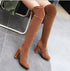 Pointed women's boots over paint stretch boots thick with long boots high heel women's boots - ROUTINE FASHION