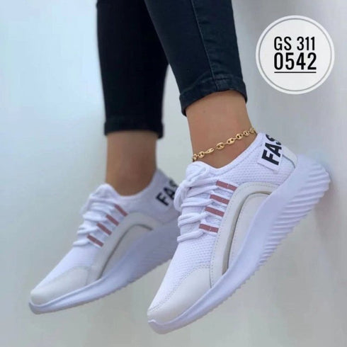 Mesh Sneakers Women Lace Up Running Shoes - ROUTINE FASHION