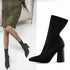 Wool stretch boots women thick heel sock boots ankle boots - ROUTINE FASHION
