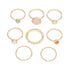 Colorful Stone Metalic Finger Rings Joint Combination Rings For Women Girl Rings - ROUTINE FASHION